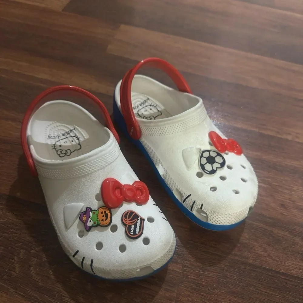 CROCS Kids White and Red Clogs